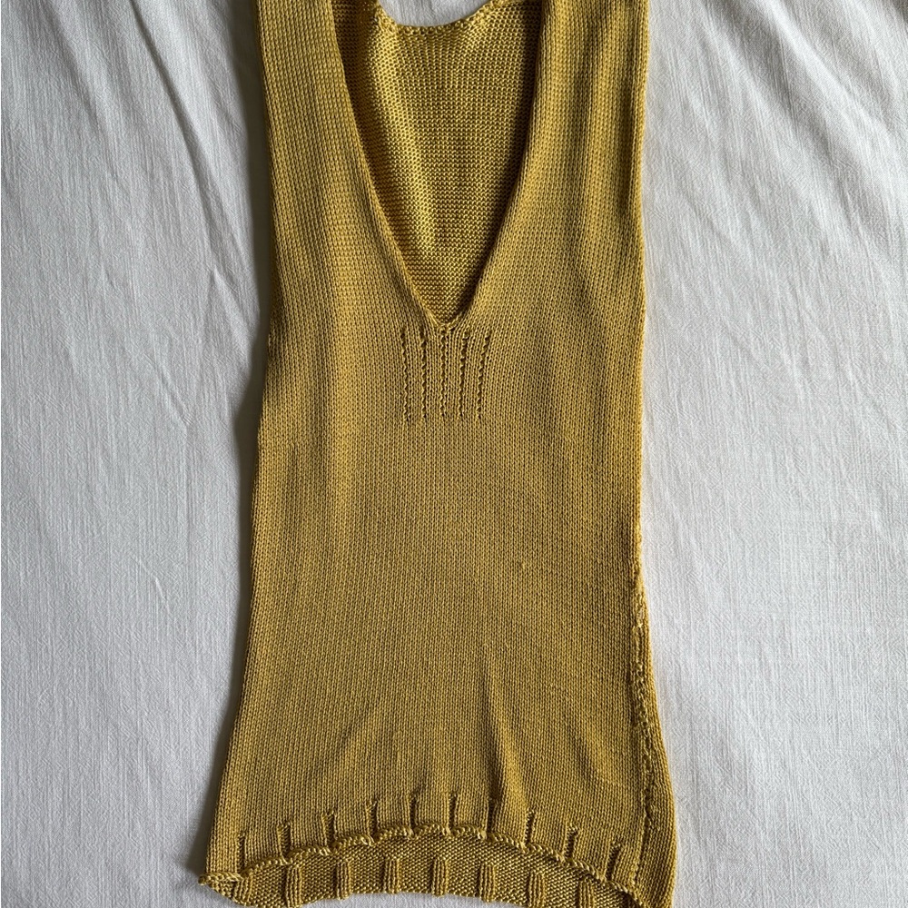 Hand Knit Elegant Mustard Sweater Vest